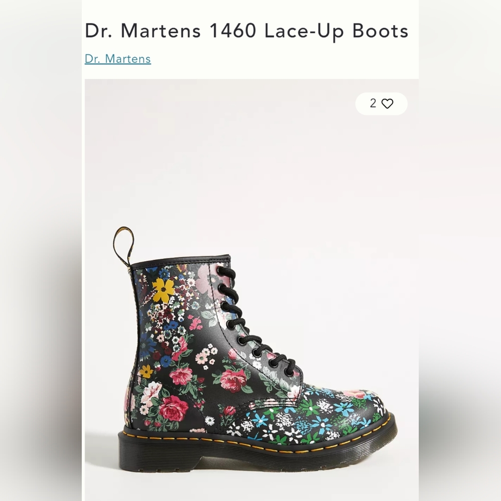 Anthro Exclusive Dr. Martin's 1460 Pascal Lace Up Boots 6